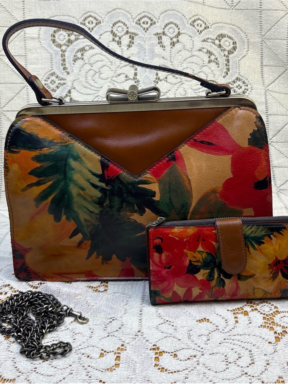 Patricia Nash Trikomo Frame Floral Leather Purse & Wallet